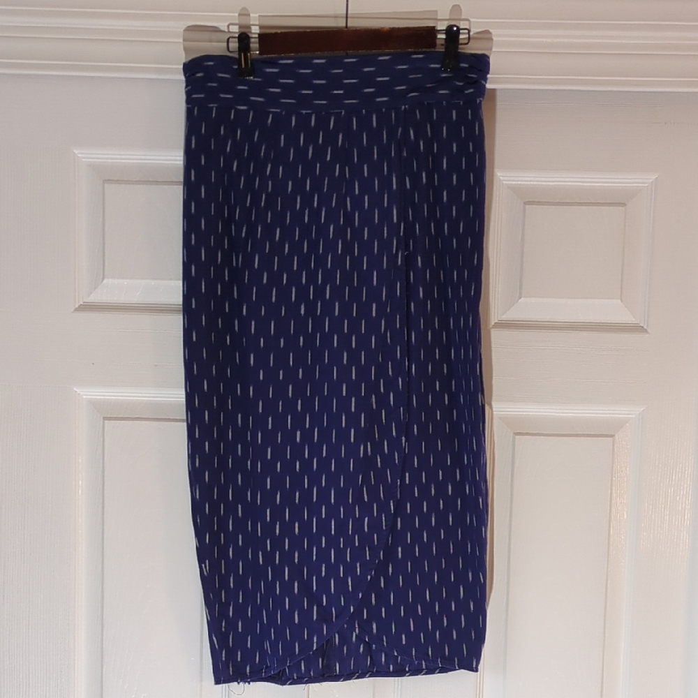 J. Crew Navy Patterned Pencil Skirt